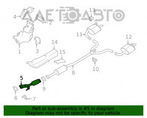 Tubul de admisie cu catalizator pentru Nissan Altima 19- 2.5 fwd