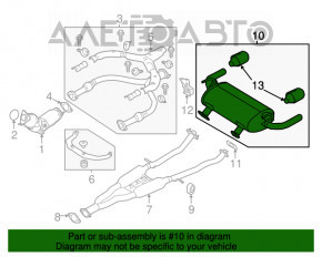 Silentioasa spate cu teava pentru Infiniti Q50 14- 3.5, 3.7