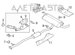 Traseul de evacuare cu mijlocul și bara din spate pentru Nissan Rogue Sport 17-19.