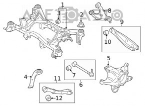 Suportul spate dreapta al suspensiei Subaru Outback 20-