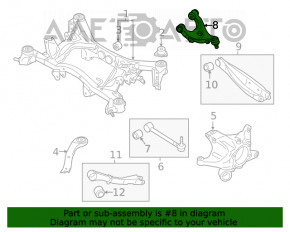 Maneta superioară din spate dreapta pentru Subaru Outback 20- cu articulație sferică