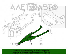 Drumul de evacuare intermediar pentru Infiniti Q50 14- AWD