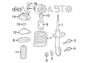 Suportul amortizorului asamblat din față dreapta pentru Subaru Forester 14-18 SJ 2.0 are suportul silentios rupt