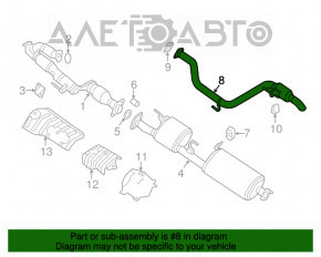 Глушитель задняя часть Nissan Pathfinder 13-20 hybrid, ржавый, примят