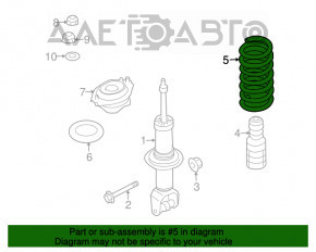 Arcul elicoidal din spate dreapta al Subaru B9 Tribeca