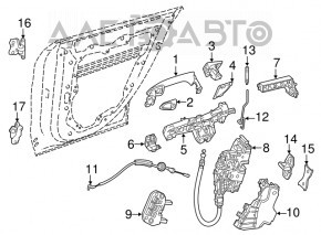 Maner exterior de blocare dreapta fata Mercedes CLA 14-19