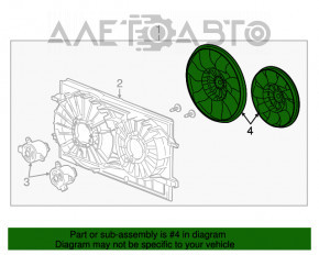 Крыльчатка вентилятора охлаждения левая Chevrolet Malibu 13-15
