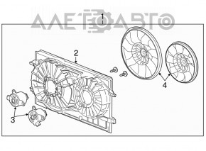 Крыльчатка вентилятора охлаждения левая Chevrolet Malibu 13-15