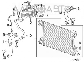 Suport radiator stânga jos Chevrolet Volt 11-15