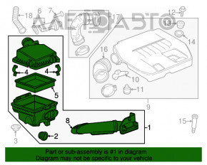 Corpul filtrului de aer Chevrolet Volt 11-15 fără admisie de aer.