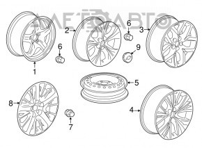 Capac central de disc Chevrolet Malibu 19- crom, 59mm