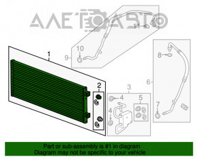 Radiatorul de răcire a uleiului cutiei de viteze automate pentru Chevrolet Volt 11-15 este montat în partea de jos.