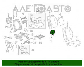 Pernele de cap față stânga pentru GMC Terrain 14-17, material textil negru