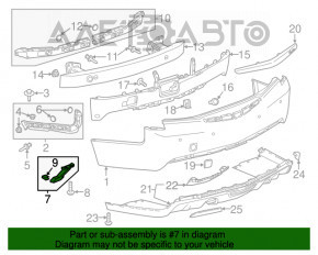 Suportul amplificatorului pentru bara de protecție din spate dreapta pentru Cadillac ATS 13-