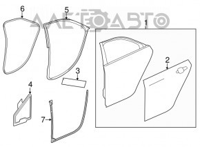 Уплотнитель двери задней левой Cadillac CTS 14-