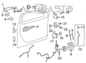 Buclele ușii din față dreapta inferioară pentru Chevrolet Malibu 13-15.