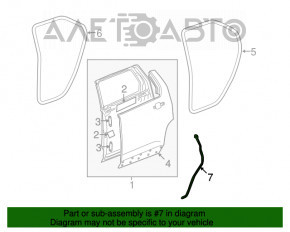 Garnitura ușii din spate stânga pentru GMC Terrain 10-17 pe muchie.