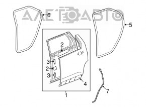 Garnitura ușii din spate stânga pentru GMC Terrain 10-17 pe muchie.