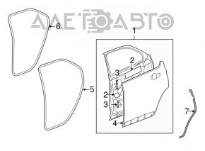 Уплотнитель двери задней левой Chevrolet Equinox 10-17 задний