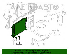 Radiatorul de răcire a apei pentru Nissan Rogue Sport 17-19