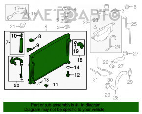 Radiator de răcire + condensator pentru Infiniti G35 4d 06-09 manuală