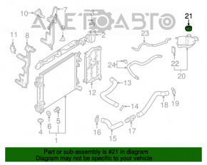 Capacul rezervorului de expansiune al sistemului de răcire Nissan Sentra 20-