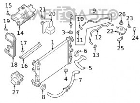 Capac vas expansiune racire Infiniti QX50 19 - nou original OEM