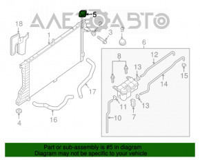 Capacul rezervorului de expansiune al sistemului de răcire Infiniti Q50 14-