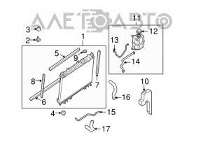 Capacul rezervorului de expansiune al sistemului de răcire pentru Nissan Leaf 13-17.