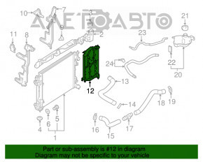 Deflector radiator stânga Nissan Rogue Sport 17-19 mare nou OEM original