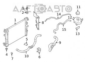 Suport radiator dreapta jos Nissan Sentra 20 - nou original OEM