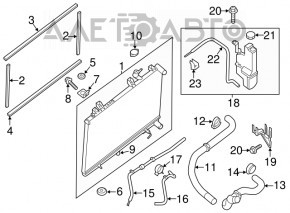 Suport de fixare radiator dreapta jos Infiniti JX35 QX60 13 - nou original OEM