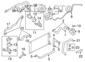 Recipientul de expansiune al sistemului de răcire DEGAS mic pentru Nissan Leaf 13-17 cu capac