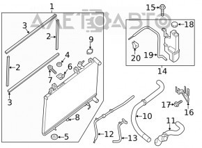 Suport de montare a radiatorului dreapta Nissan Pathfinder 13-20