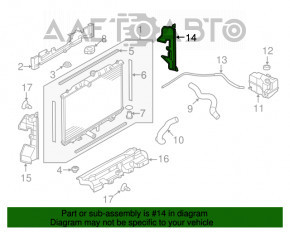 Deflector radiator dreapta Nissan Rogue 17 - tip2 nou OEM original