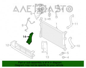 Deflectorul radiatorului stânga jos pentru Infiniti QX30 17-