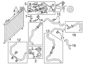 Rezervorul de expansiune al invertorului Infiniti JX35 QX60 14-17 Hybrid