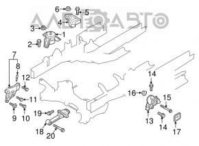 Pernele motorului dreapta Kia Sorento 16-20 2.4