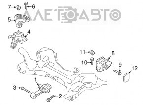 Pernele motorului dreapta Hyundai Sonata 18-19 hibrid