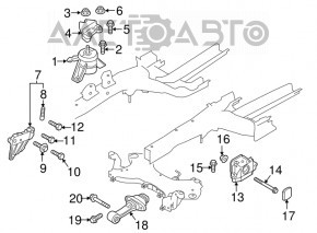 Pernele motorului drept Hyundai Sonata 15-19 2.4, nou OEM original.