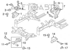 Кронштейн двигателя правый Kia Soul 14-18 1.6