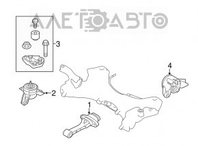 Pernele motorului stânga Kia Sorento 10-15 2.4 FWD