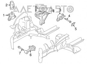 Pernele motorului stâng Kia Forte 4d 14-16 pre-restilizare 1.8 automată