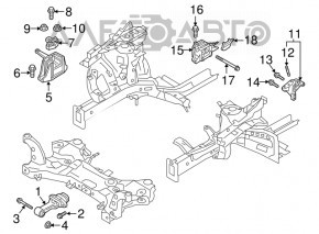 Pernele motorului stâng Kia Niro 17-22 HEV, PHEV