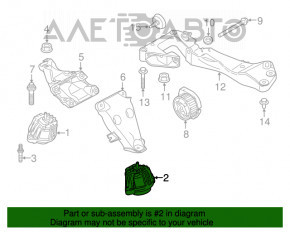 Подушка двигателя левая BMW X3 F25 11-17 2.0T