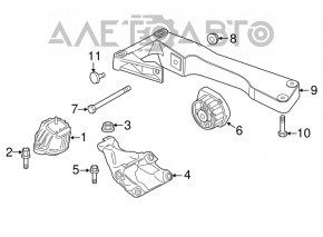 Подушка двигателя правая BMW X3 F25 11-17 2.0T OEM