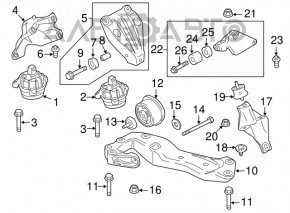 Suport motor dreapta BMW 5 F10 10-17 3.0T AWD nou original OEM