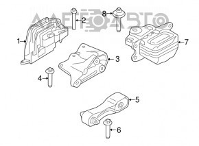 Подушка двигателя задняя Mini Cooper F56 3d 14- акпп OEM