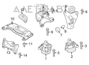 Кронштейн подушки МКПП BMW 5 F10 11-16 3.0T RWD