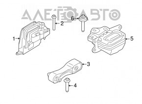 Pernele motorului dreapta Mini Cooper F56 3d 14- 1.5t automat